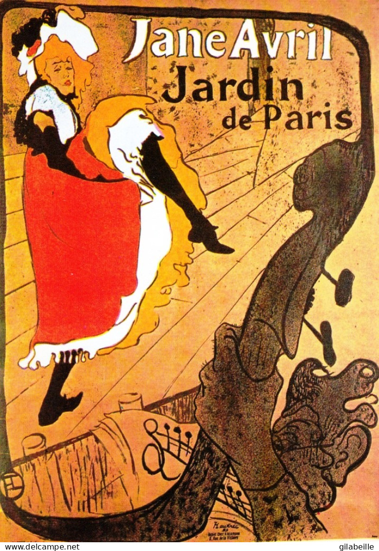 Carte D Affiche De Cabaret De Toulouse Lautrec  - JANE AVRIL Dans Jardin De Paris - Cabaret