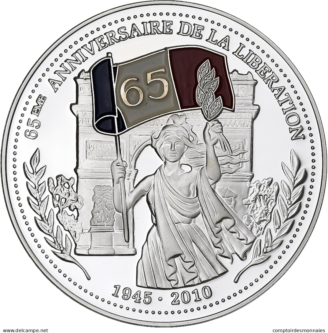 France, Médaille, 65ème Anniversaire De La Libération, Argent, FDC - Sonstige & Ohne Zuordnung