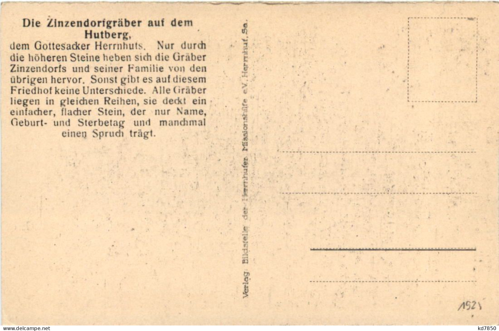 Herrnhut In Sachsen - Zinzendorfgräber Auf Dem Hutberg - Herrnhut