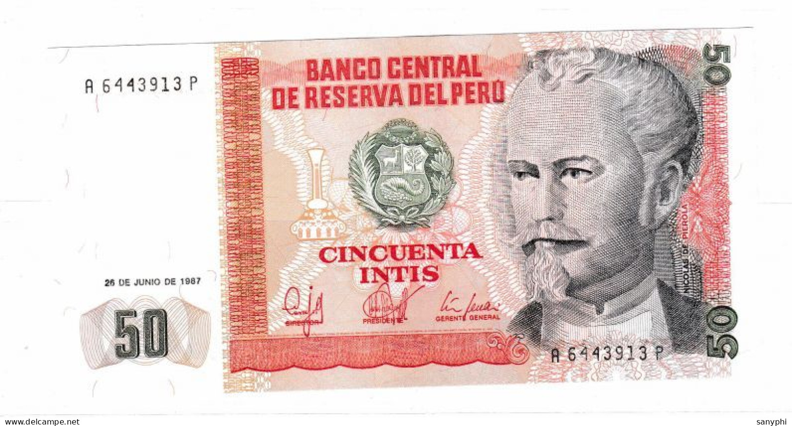 Banco Central De Reserva Del Peru 1987 50s - Perú