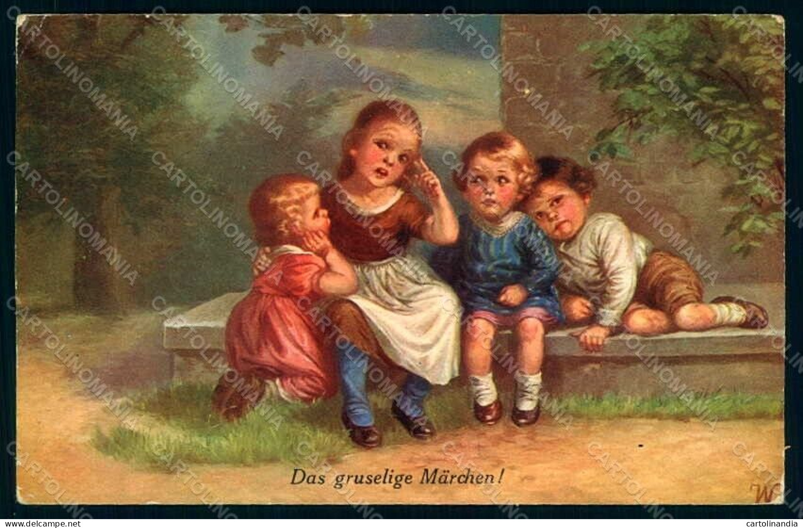 Artist Signed Fialkowska W. Children Serie 1748 CORNERS CREASED Postcard HR0845 - Autres & Non Classés