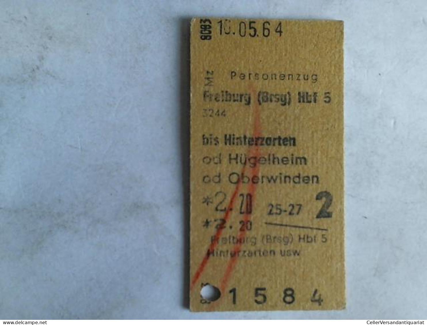 Fahrkarte Personenzug Freiburg (Brsg) Hbf 5 Bis Hinterzarten Od Hügelheim Od Oberwinden Von (Eisenbahn-Fahrkarte) - Unclassified