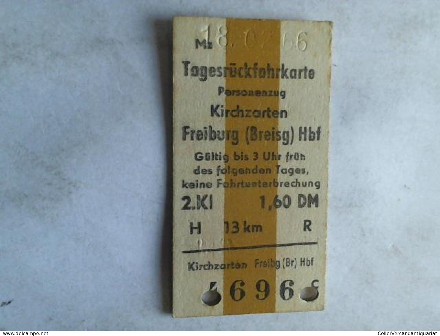 Tagesrückfahrkarte Personenzug Kirchzarten-Freiburg (Breisg) Hbf. 2. Klasse Von (Eisenbahn-Fahrkarte) - Unclassified