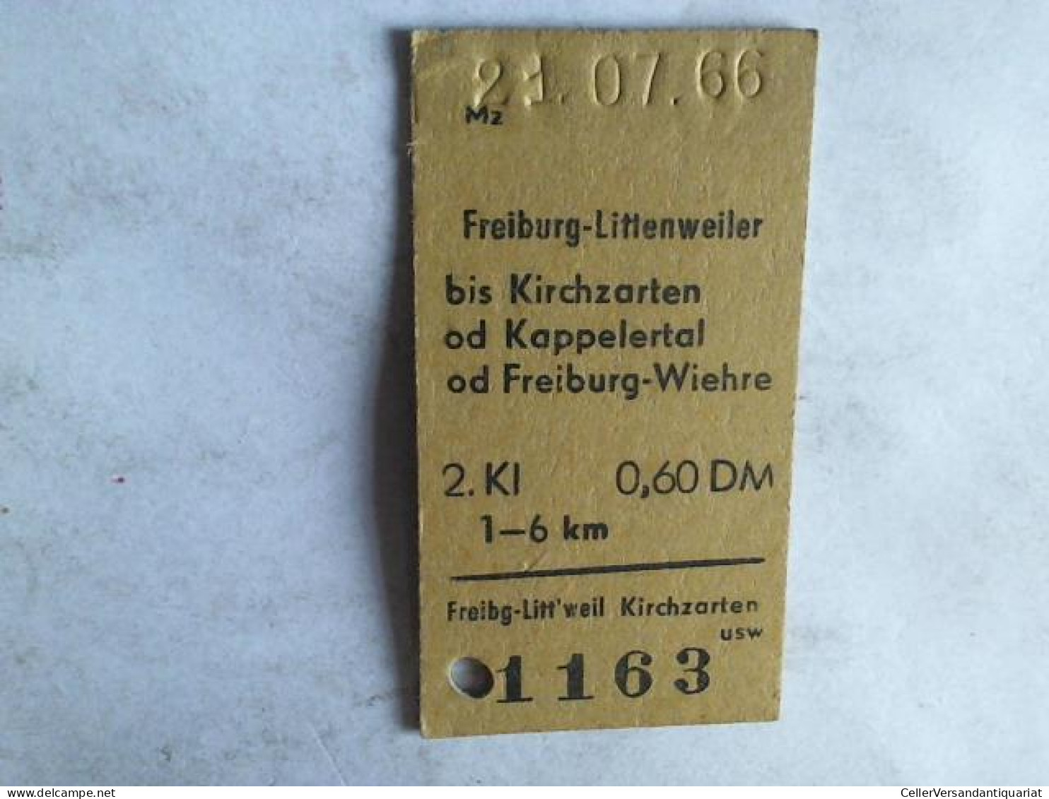 Fahrkarte Freiburg-Littenweiler Bis Kirchzarten Od Kappelertal Od Freiburg - Wiehre Von (Eisenbahn-Fahrkarte) - Unclassified