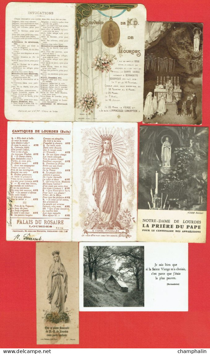 Lot De 6 Images Pieuses - Notre-Dame De Lourdes - Religion & Esotérisme