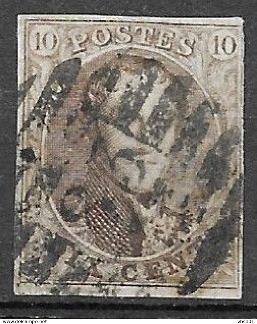 OBP10 Met 4 Randen En Met Balkstempel P83 8B Mons (zie Scans) - 1858-1862 Médaillons (9/12)