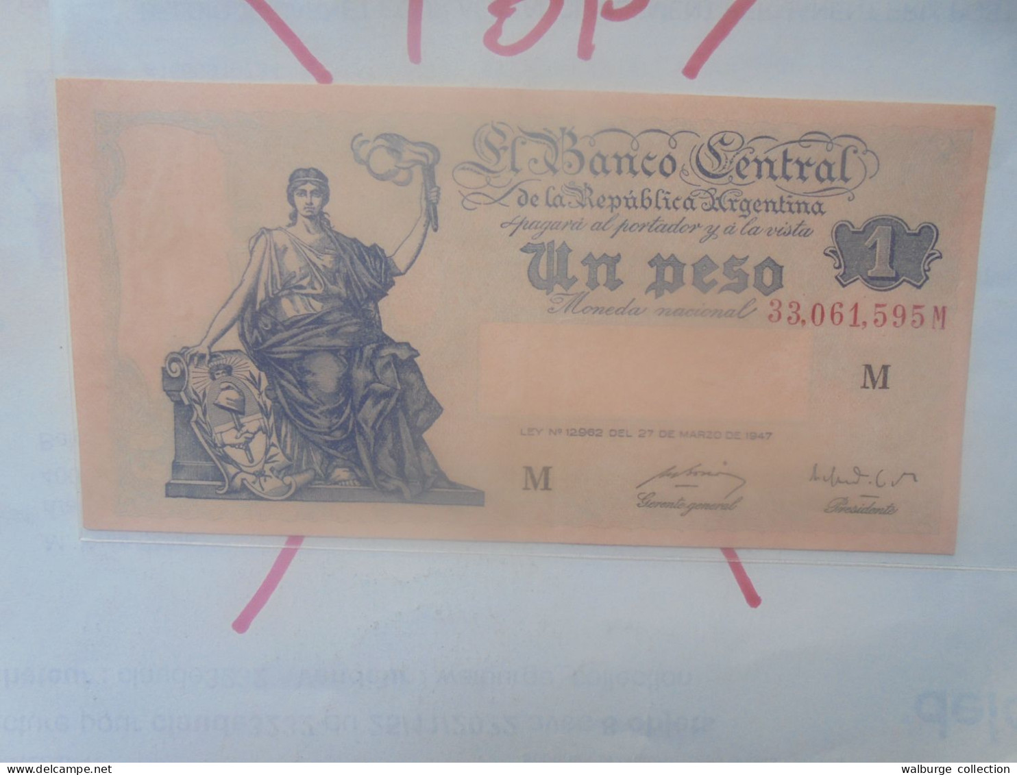 ARGENTINE 1 PESO 1951-52 Neuf  (B.33) - Argentina