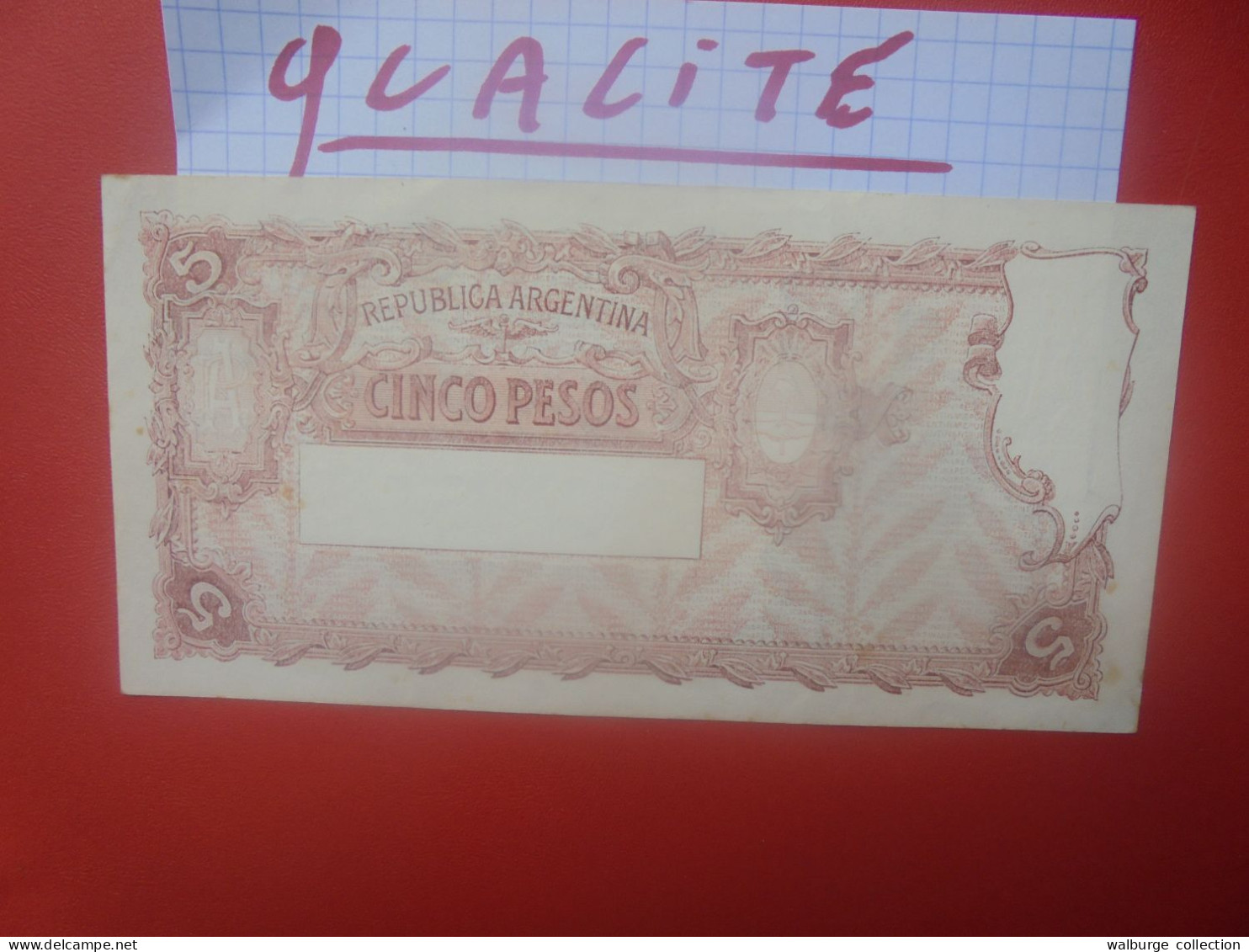 ARGENTINE 5 PESOS 1951-59 Peu Circuler Très Belle Qualité  (B.33) - Argentinië