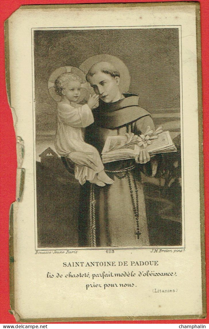 Image Pieuse - Saint-Antoine De Padoue - Souvenir De Communion Aimée Challié à Lamarche-sur-Saône (21) 1924 - Religión & Esoterismo