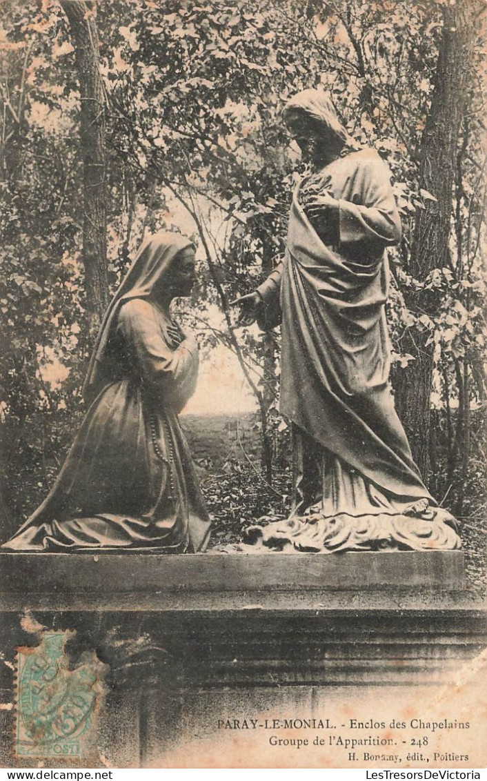 FRANCE - Paray Le Monial - Enclos Des Chapelains - Groupe De L'Apparition - Statues - Carte Postale Ancienne - Paray Le Monial