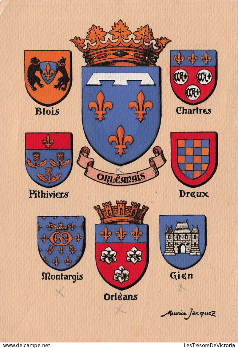 HISTOIRE - Les Blasons Des Provinces Et Villes De France Par Maurice Jacquez - Colorisé - Carte Postale Ancienne - Historia