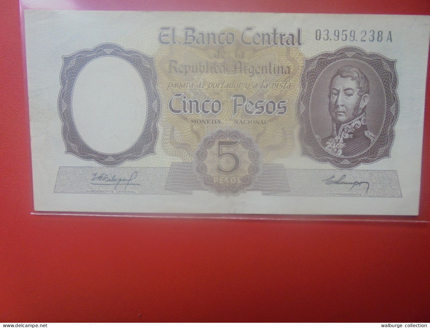 ARGENTINE 5 PESOS 1960-62 Circuler  (B.33) - Argentina