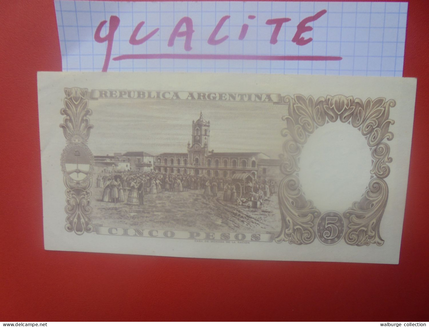 ARGENTINE 5 PESOS 1960-62 Peu Circuler Très Belle Qualité (B.33) - Argentinien