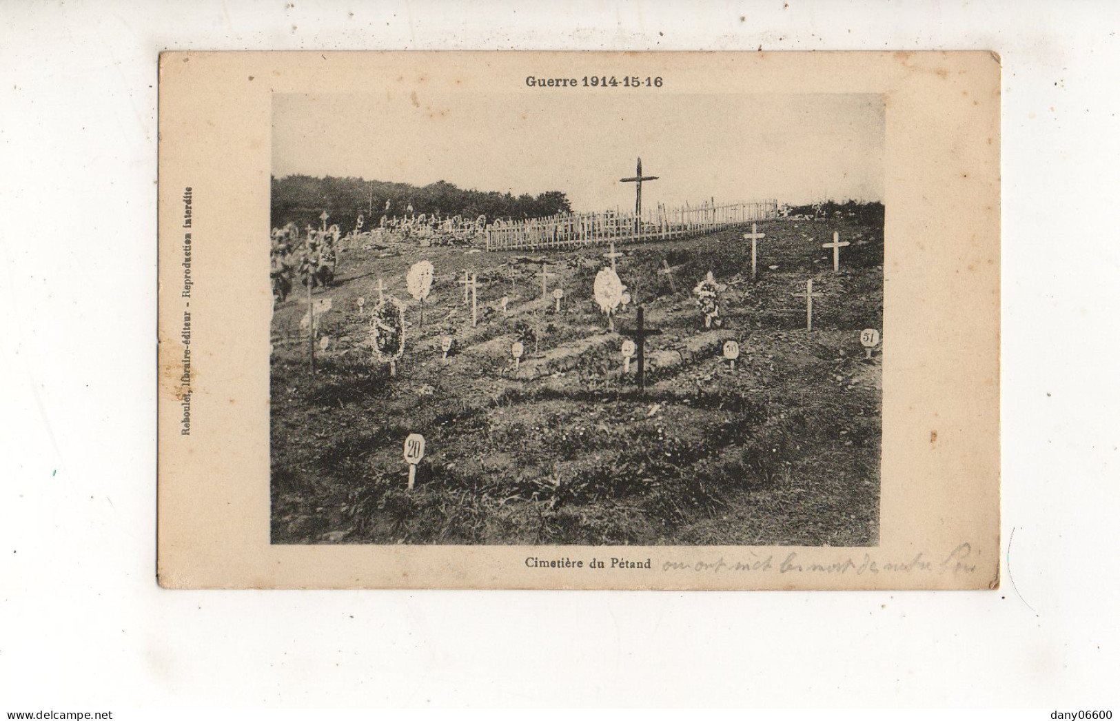 CIMETIERE DU PETAND - Guerre 1914-15-16 - War Cemeteries