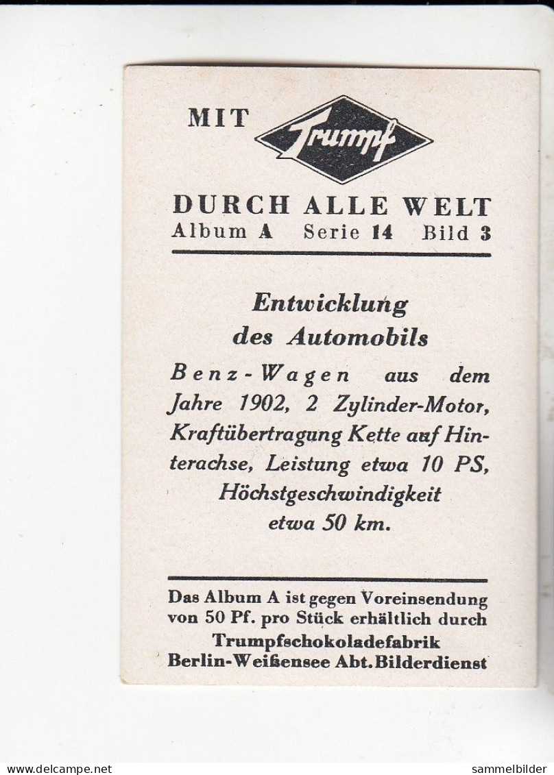 Mit Trumpf Durch Alle Welt Entwicklung Des Automobils  Benz Wagen 1902  A Serie 14 #3 Von 1933 - Other Brands