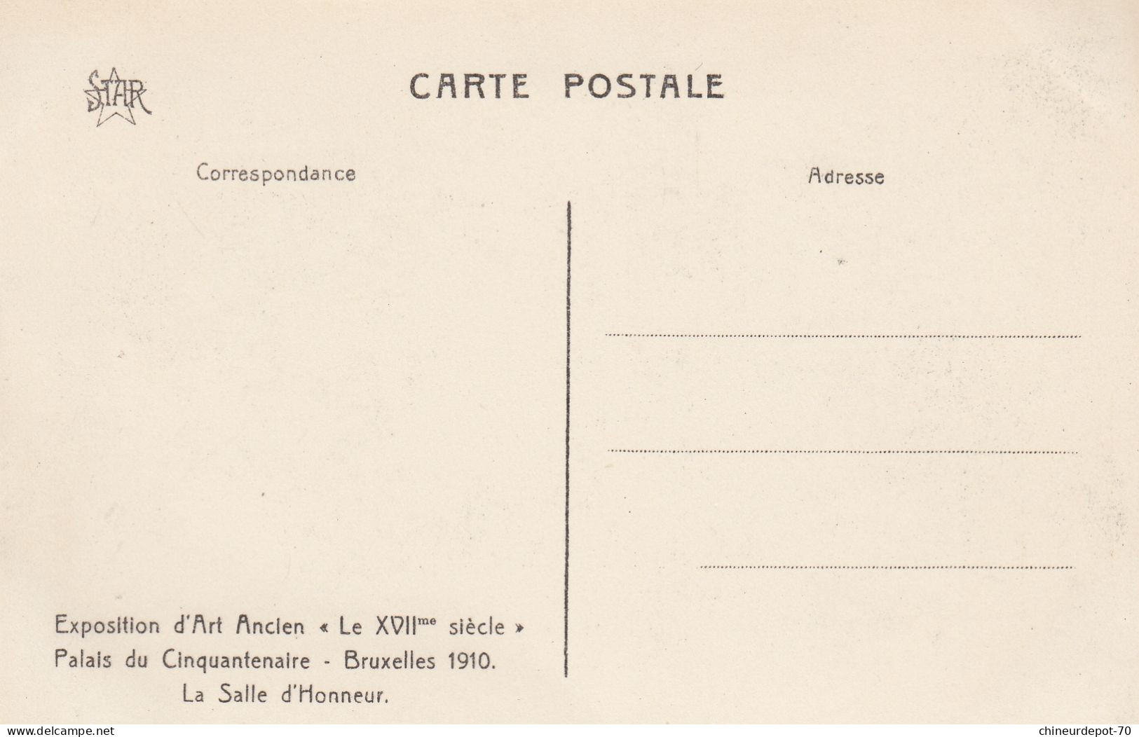 EXPOSITION D ART ANCIEN PALAIS DU CINQUANTENAIRE BRUXELLES 1910 - Expositions Universelles