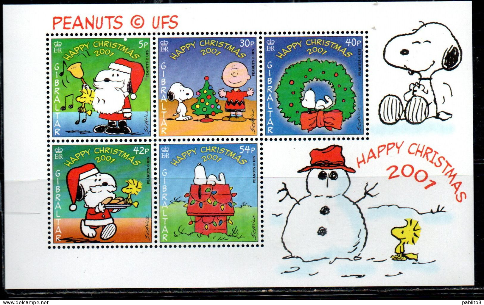 GIBRALTAR GIBILTERRA 2001 CHRISTMAS NATALE NOEL WEIHNACHTEN NAVIDAD BLOCK SHEET MNH - Gibilterra