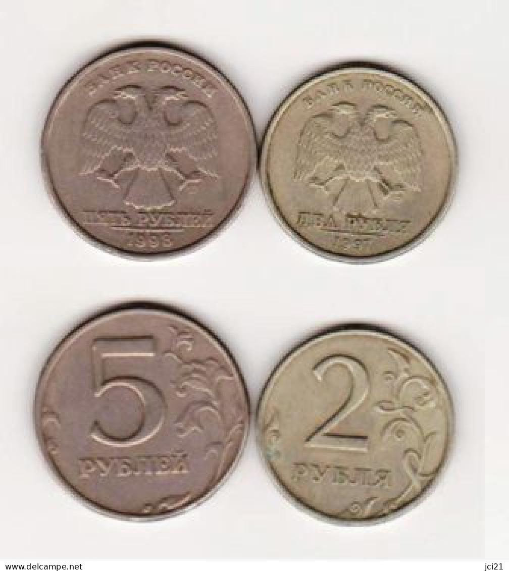 RÉPUBLIQUE DE RUSSIE - PIÈCES DE 5 ET 2 ROUBLES DE 1998 ET 1997 [N22]_NUMI68 - Rusia