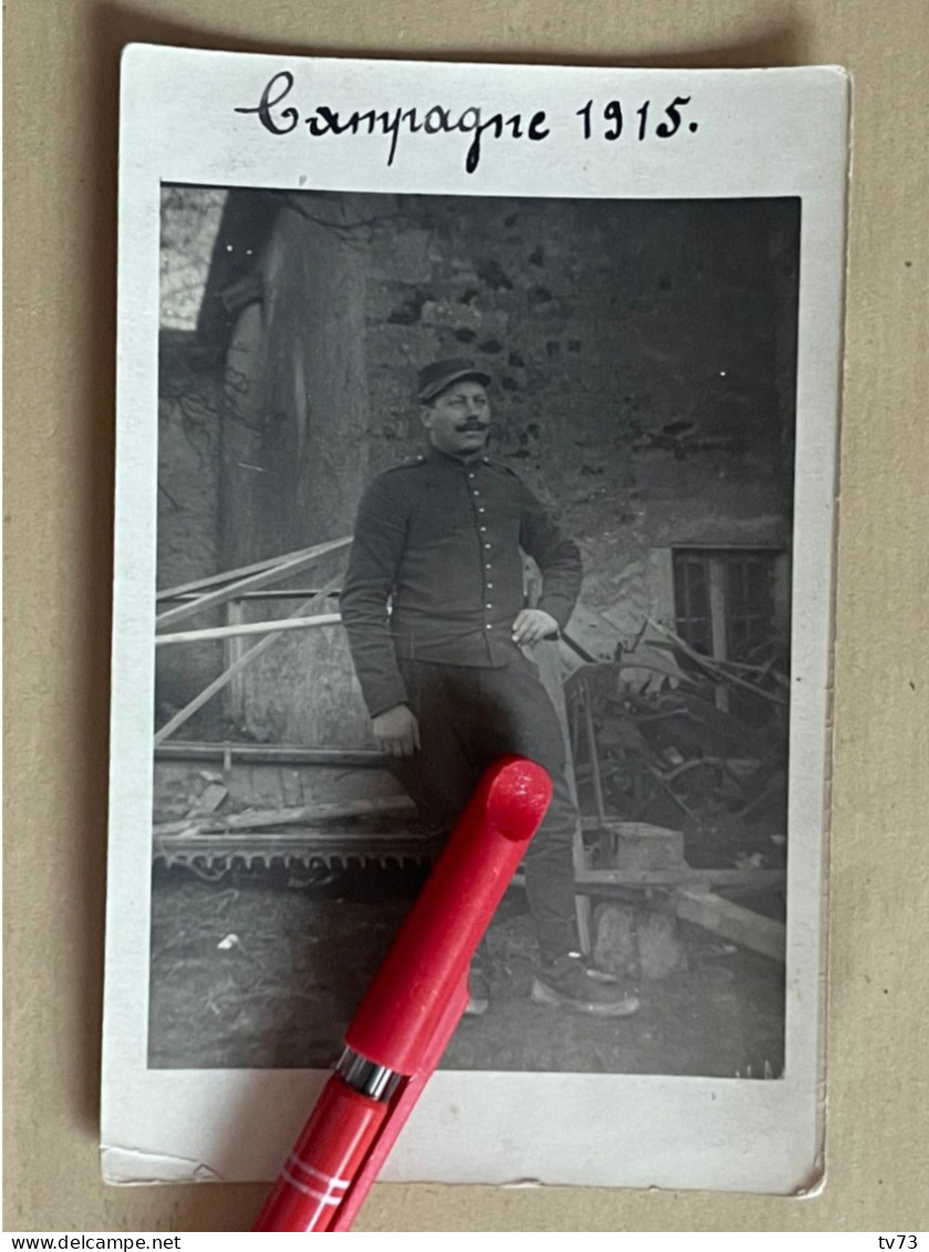V056 - Carte Photo D'un Miltaire Nommé - Jean Marius RICHARD - Campagne 1915 - Militaria - Provenance Saone Et Loire - Guerra 1914-18