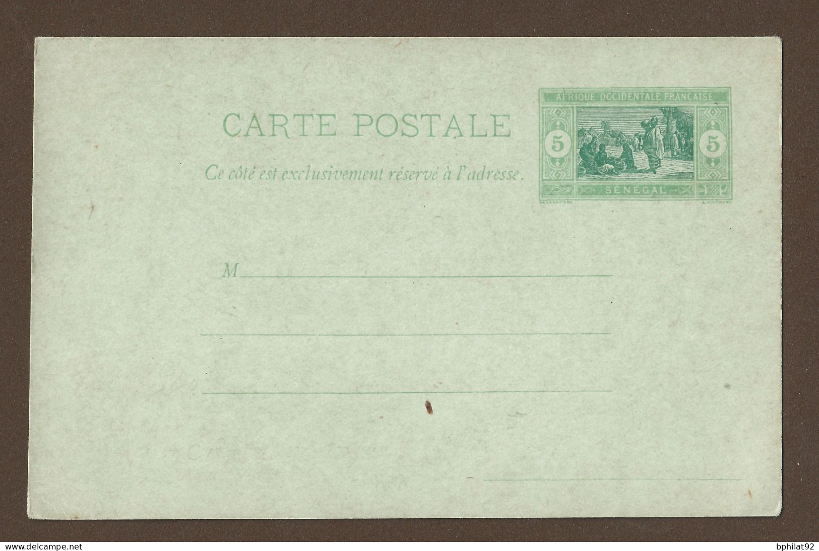 !!! ENTIER POSTAL À 5CTS FAIDHERBE DU SÉNÉGAL, NEUF - Briefe U. Dokumente