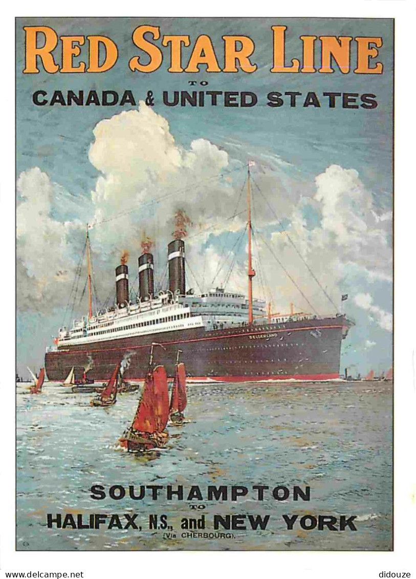 Publicite - Red Star Line Canada And United States - Ocean Liners Series - From An Original In The Robert Opie Collectio - Advertising