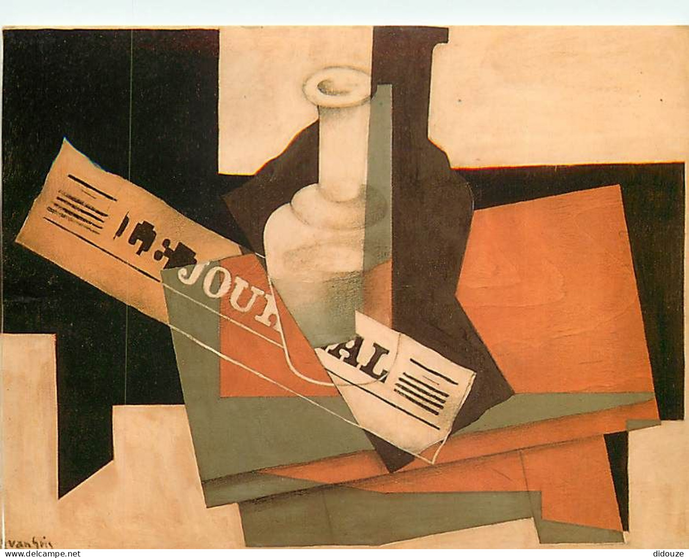 Art - Peinture - Juan Gris - Carafe Et Journal - CPM - Voir Scans Recto-Verso - Paintings