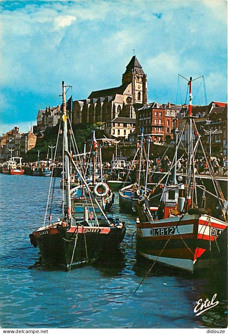 76 - Le Tréport - Le Port à Marée Haute  Dominé Par L'église Saint-Jacques - Bateaux - Flamme Postale De Mers Les Bains  - Le Treport