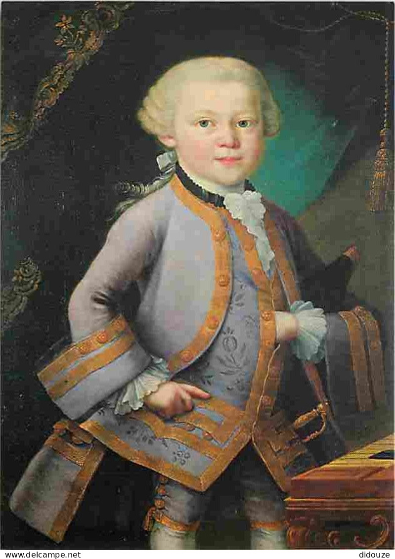 Art - Peinture - Mozart Im Galakleide - Unsigniertes Olbild - CPM - Voir Scans Recto-Verso - Malerei & Gemälde
