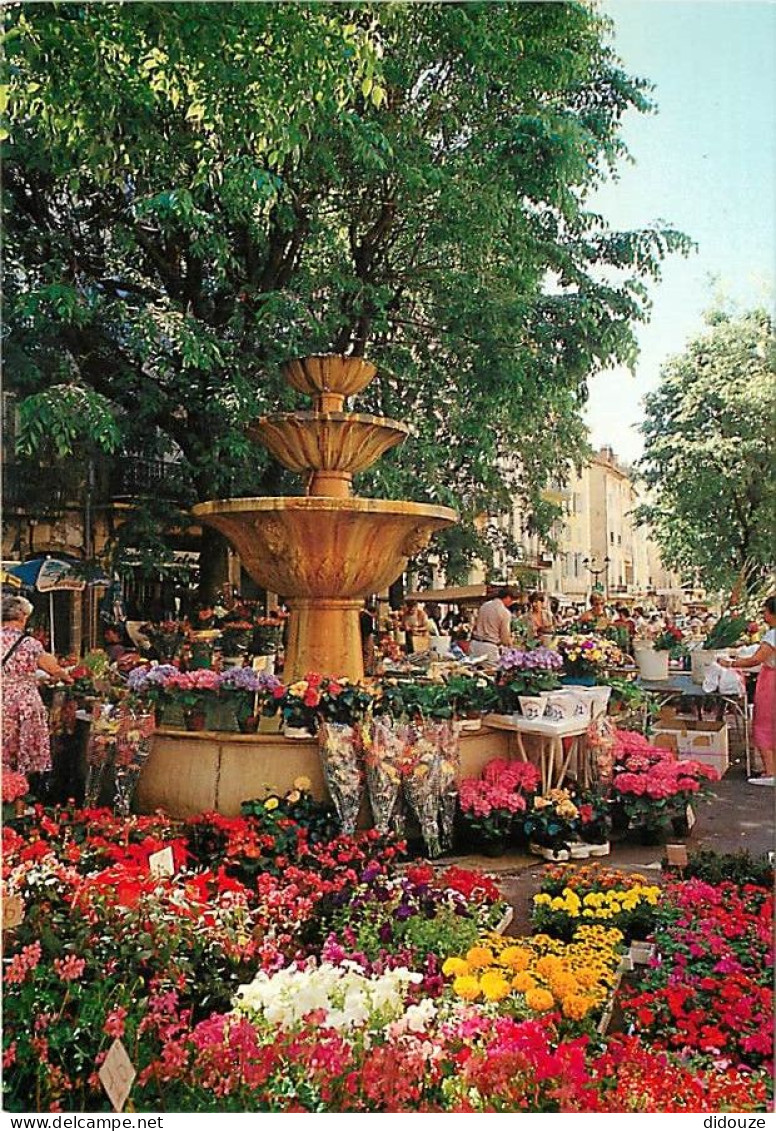 06 - Grasse - La Place Aux Aires - Marché Aux Fleurs - Fontaine - CPM - Carte Neuve - Voir Scans Recto-Verso - Grasse