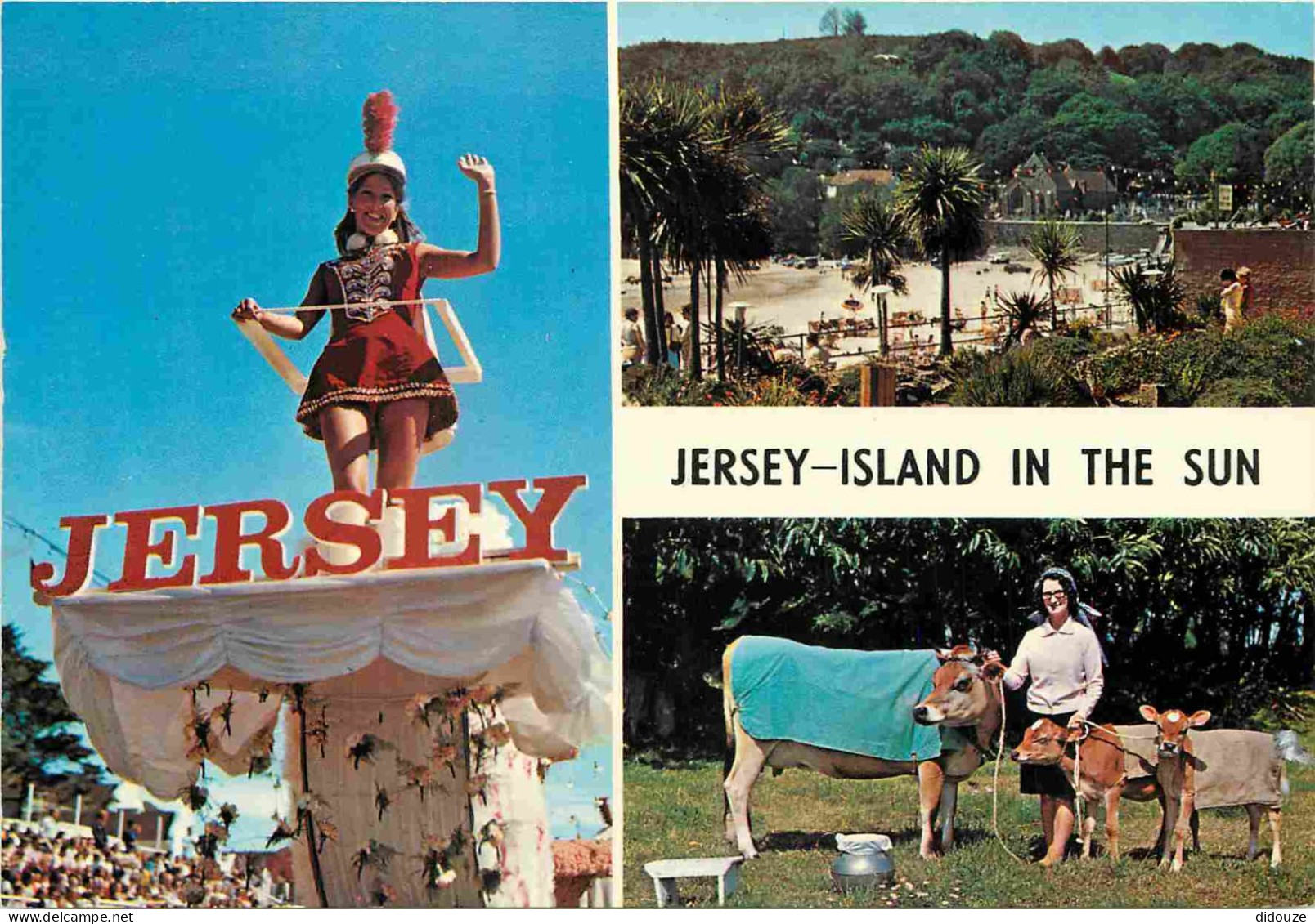 Animaux - Vaches - Jersey - Island In The Sun - Multivues - Veay - CPM - Voir Scans Recto-Verso - Kühe