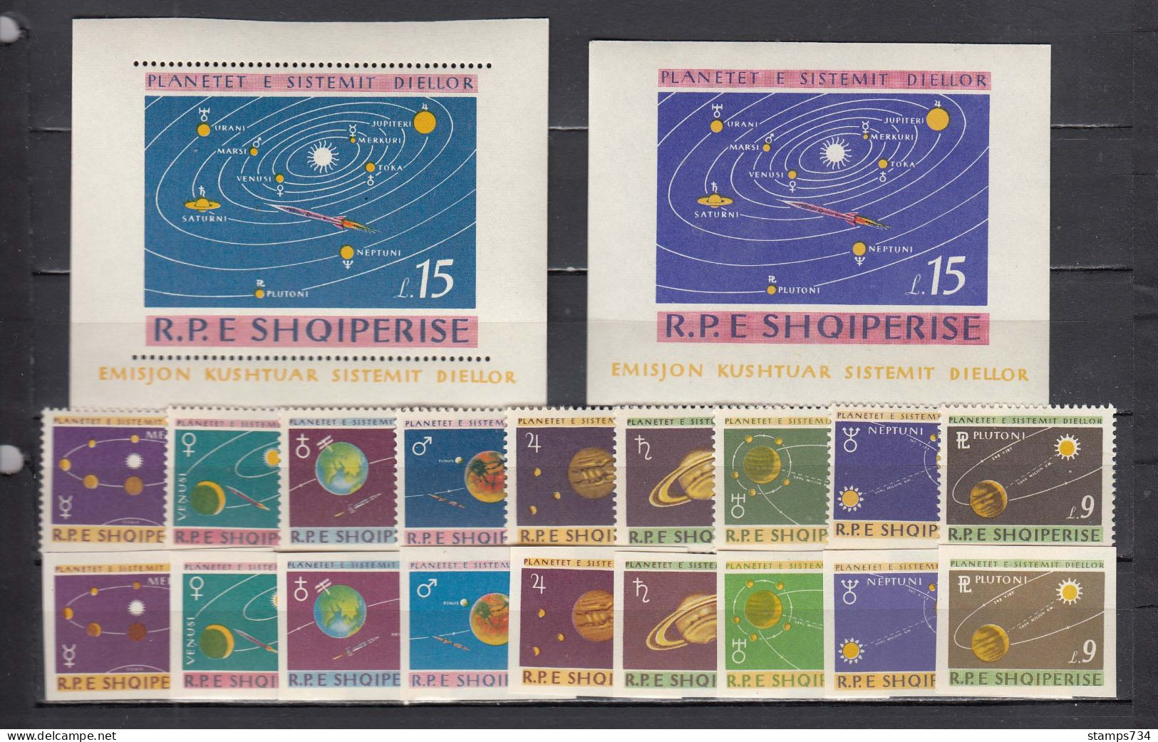 Albania 1964 - Solar System Planets, Mi-Nr. 892/900+902/10+Bl. 27+Bl. 28, MNH** - Albanien