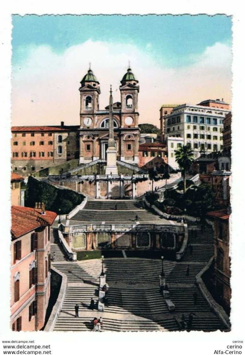 ROMA:  CHIESA  DELLA  TRINITA'  DEI  MONTI  -  FOTO  COLORATA  A  MANO  -  FG - Churches