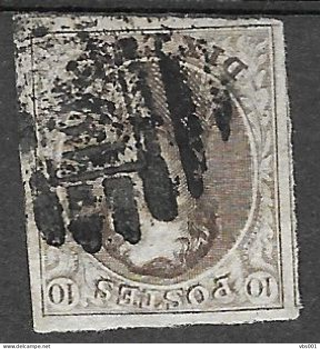 OBP10A Met 4 Randen En Gebuur, Met Balkstempel P19? 8B (zie Scans) - 1858-1862 Médaillons (9/12)