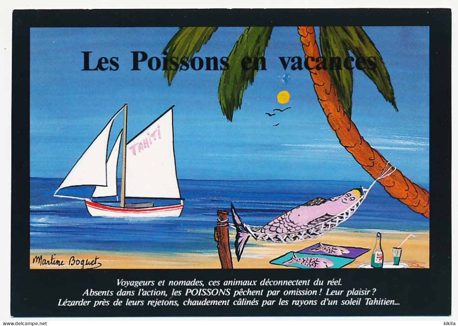 CPSM / CPM 10.5 X 15 Astrologie Signes Du Zodiaque Horoscope Les POISSONS En Vacances Plage Hamac Voilier - Astrology