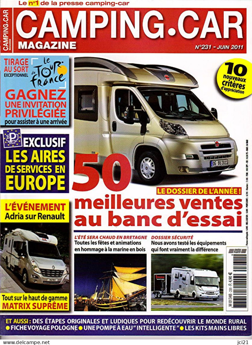 CAMPING-CAR Magazine N° 231 Juin 2011 (Bretagne, Pologne) _RLCC-231 - Camping