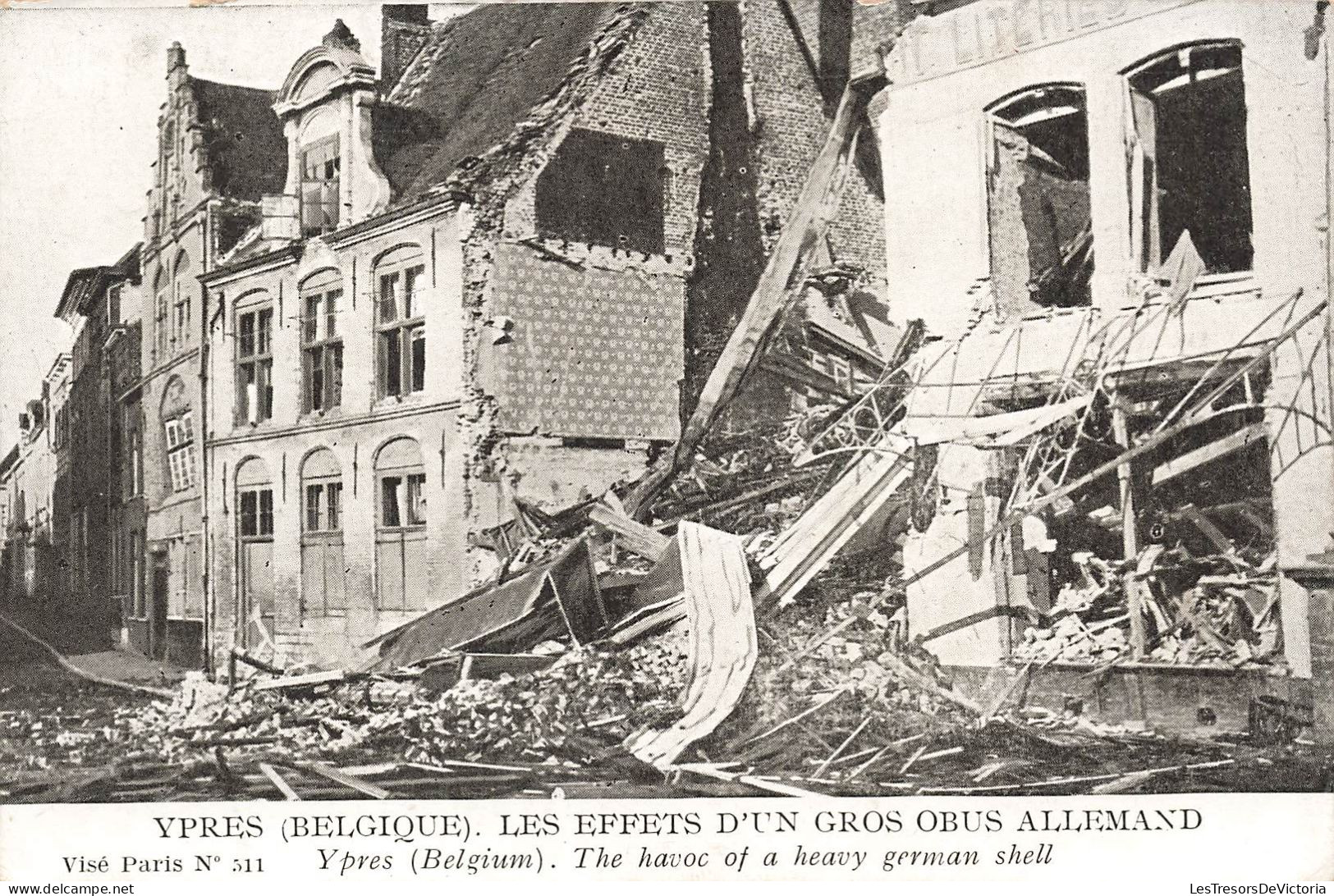 MILITARIA - Ypres - Les Effets D'un Gros Obus Allemand - Carte Postale Ancienne - Guerres - Autres