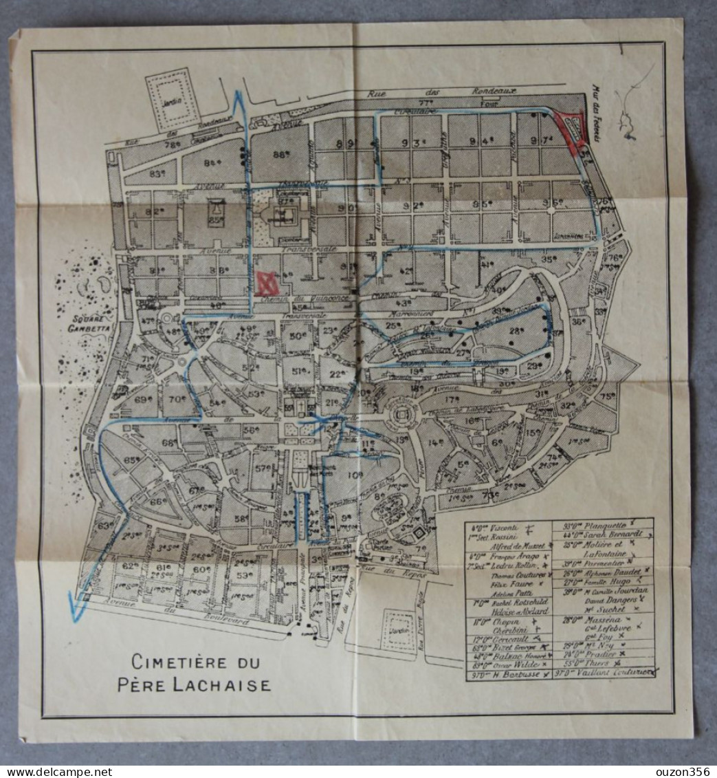 Cimetière Du Père-Lachaise (Paris), Plan - Other & Unclassified