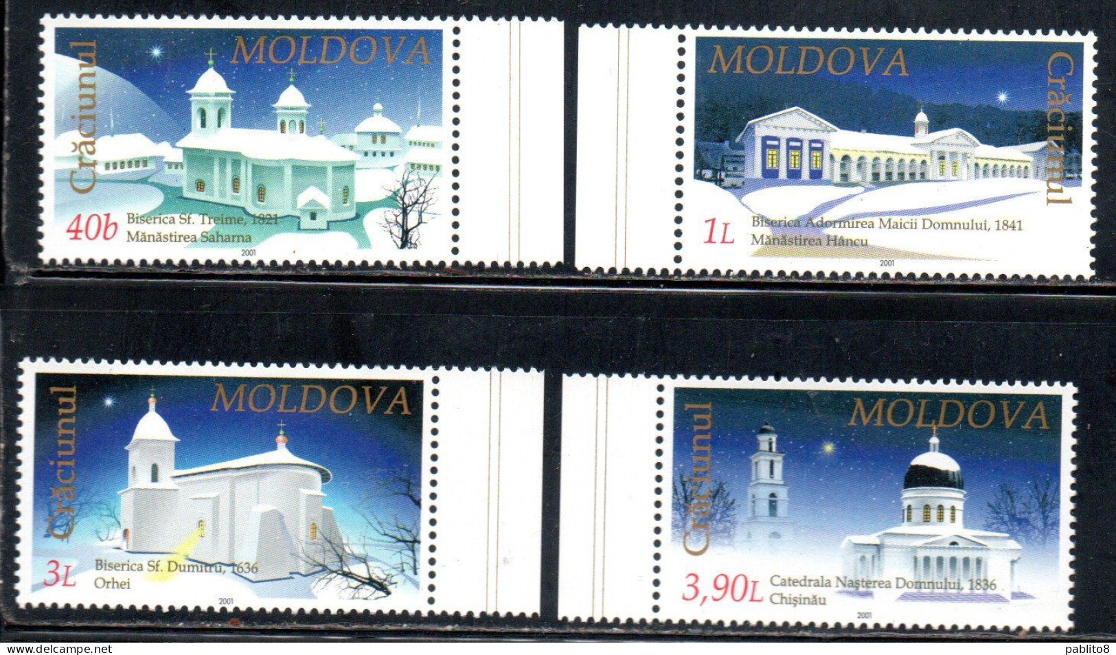 MOLDAVIA MOLDOVA 2001 CHRISTMAS NATALE NOEL WEIHNACHTEN NAVIDAD COMPLETE SET SERIE COMPLETA MNH - Moldova