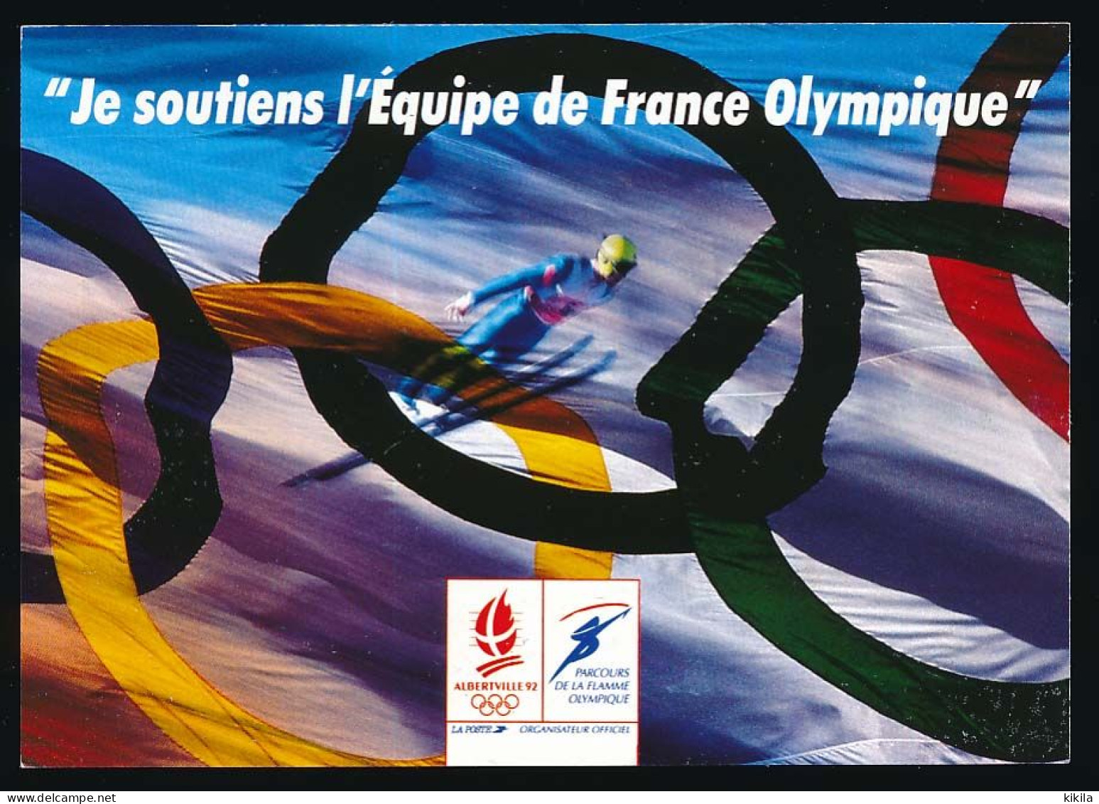 CPSM / CPM 10.5 X 15  Sport SKI (28) Jeux Olympiques D'hiver 1992 Albertville Je Soutiens L'Equipe De France Olympique - Winter Sports