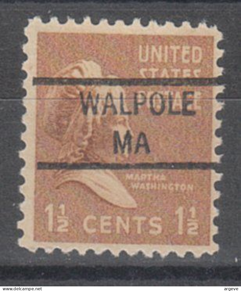 USA Precancel Vorausentwertungen Preo Locals Massachusetts, Walpole 841 - Vorausentwertungen