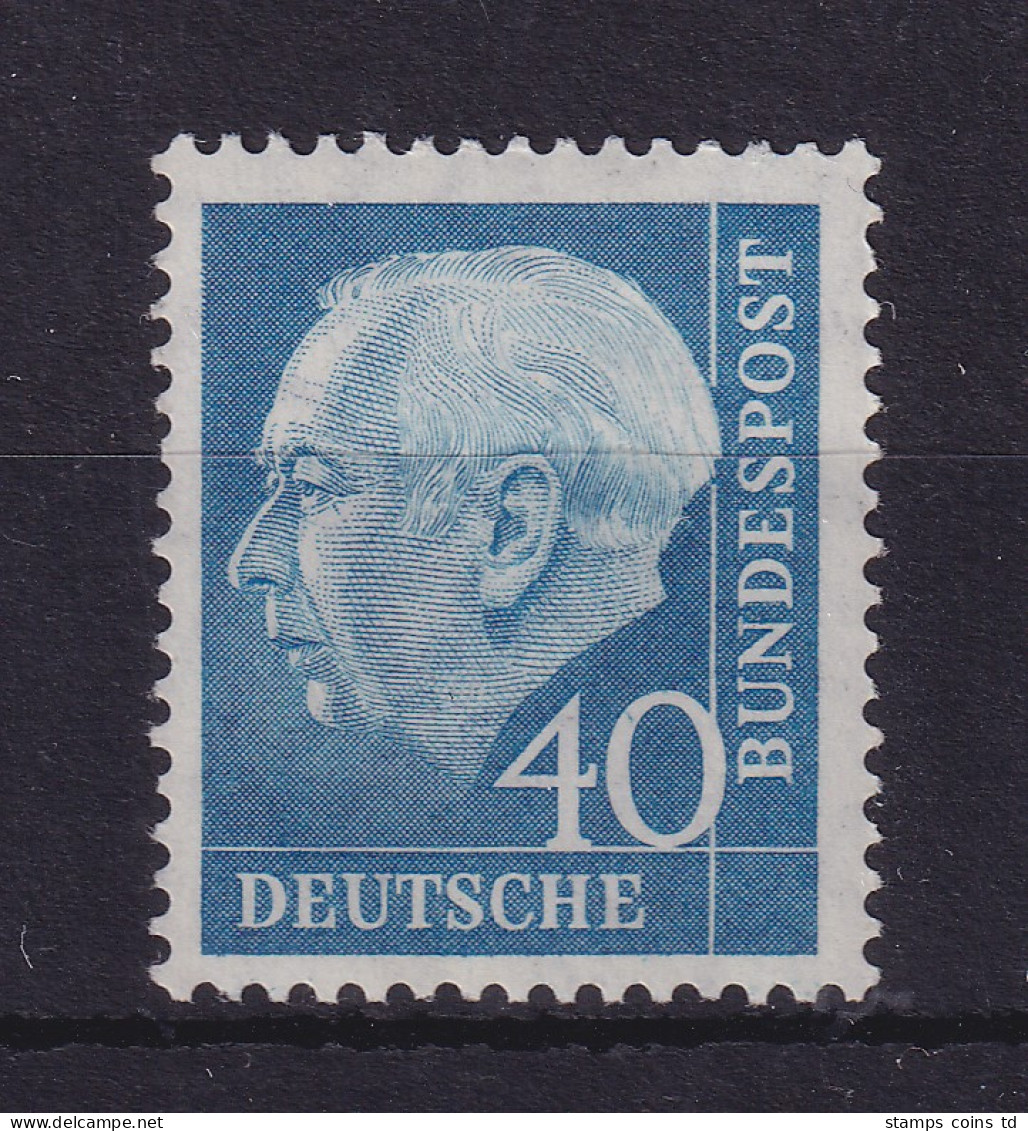 Bundesrepublik 1956 Theodor Heuss 40 Pf Geriffelt Mi.-Nr. 260 X V Postfrisch ** - Unused Stamps