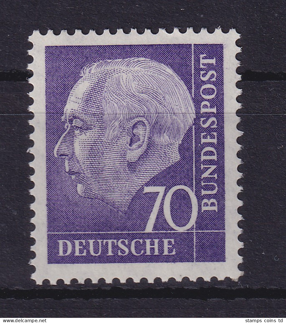 Bundesrepublik 1957 Theodor Heuss 70 Pf Mi.-Nr. 263 X V ** Gpr. SCHLEGEL BPP - Nuovi