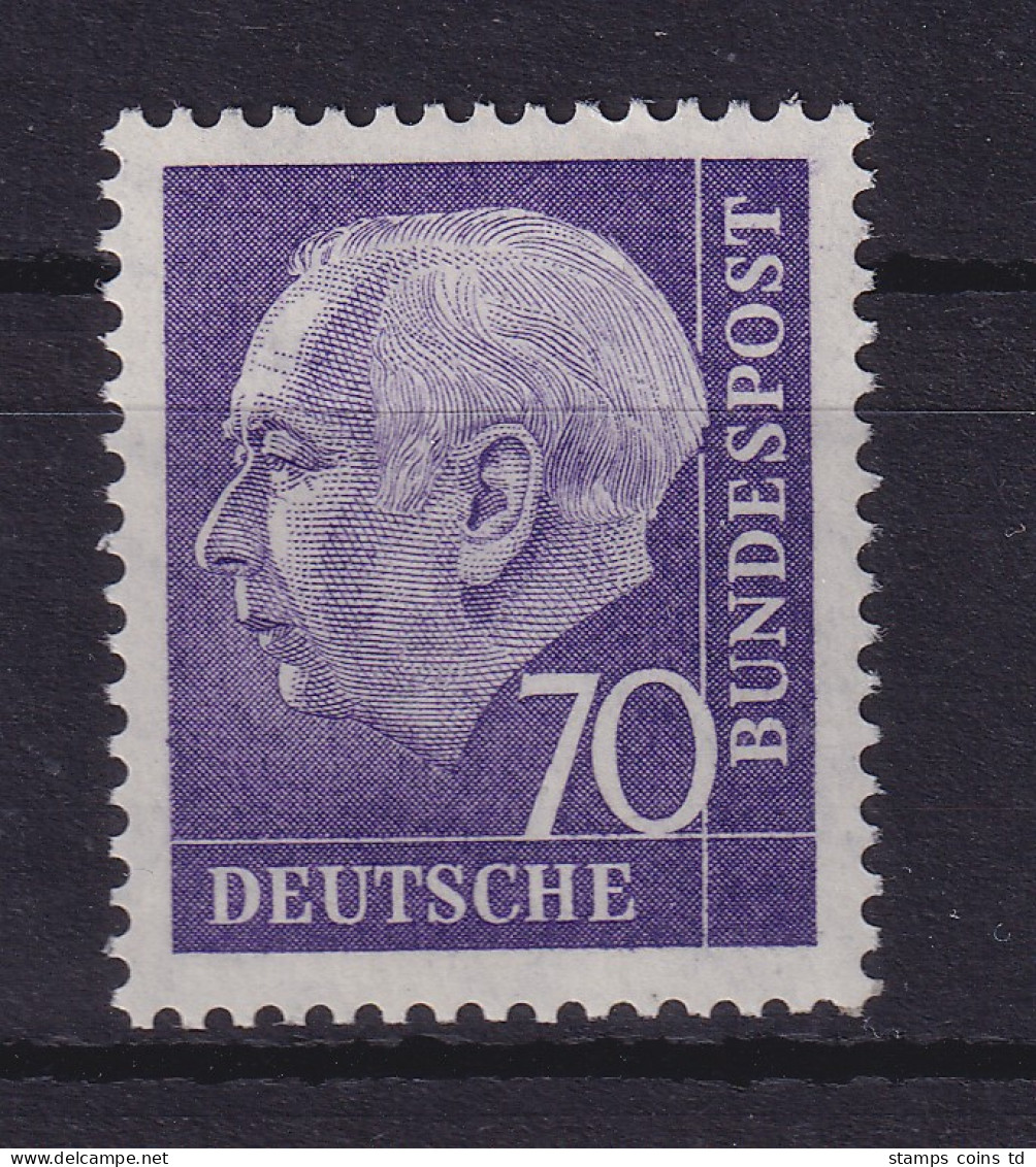 Bundesrepublik 1957 Theodor Heuss 70 Pf Mi.-Nr. 263 X V ** Gpr. SCHLEGEL BPP - Neufs