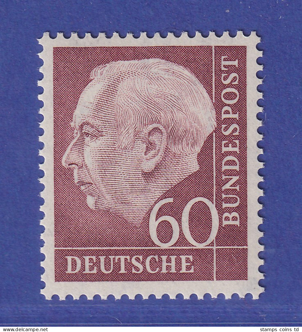 Bundesrepublik 1954 Theodor Heuss 60 Pf Mi.-Nr. 190 ** Geprüft SCHLEGEL BPP - Neufs