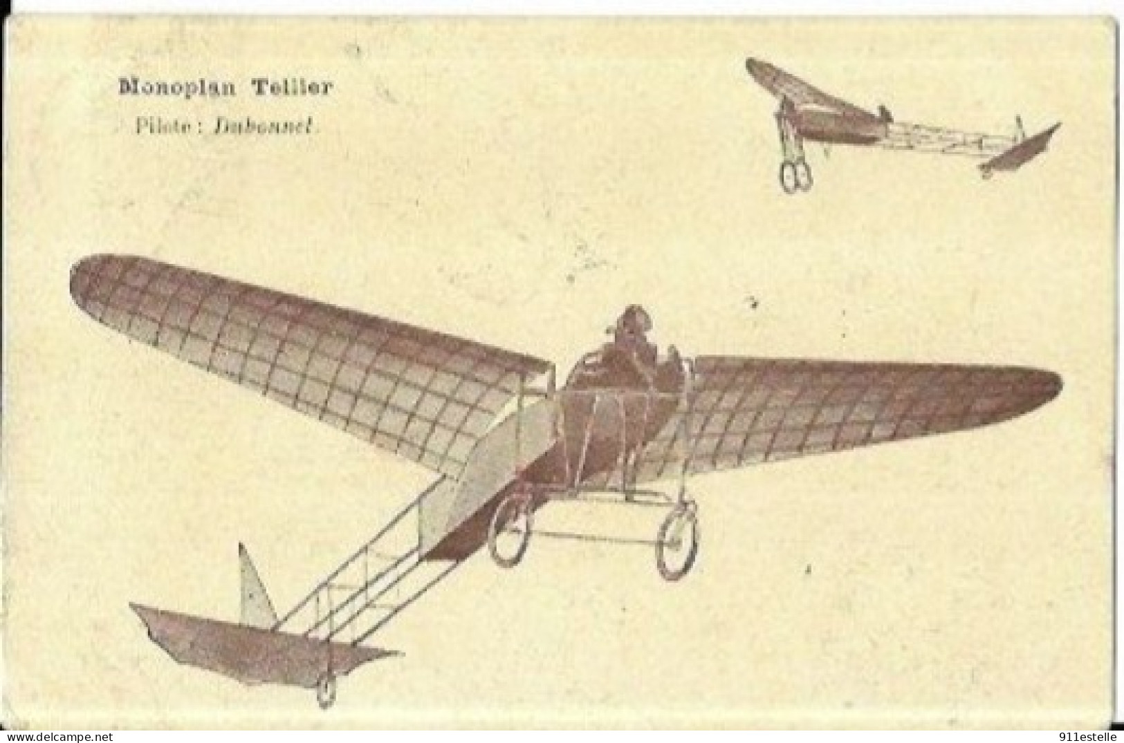 MONOPLAN TELLIER  / PILOTE DUBONNET - ....-1914: Précurseurs