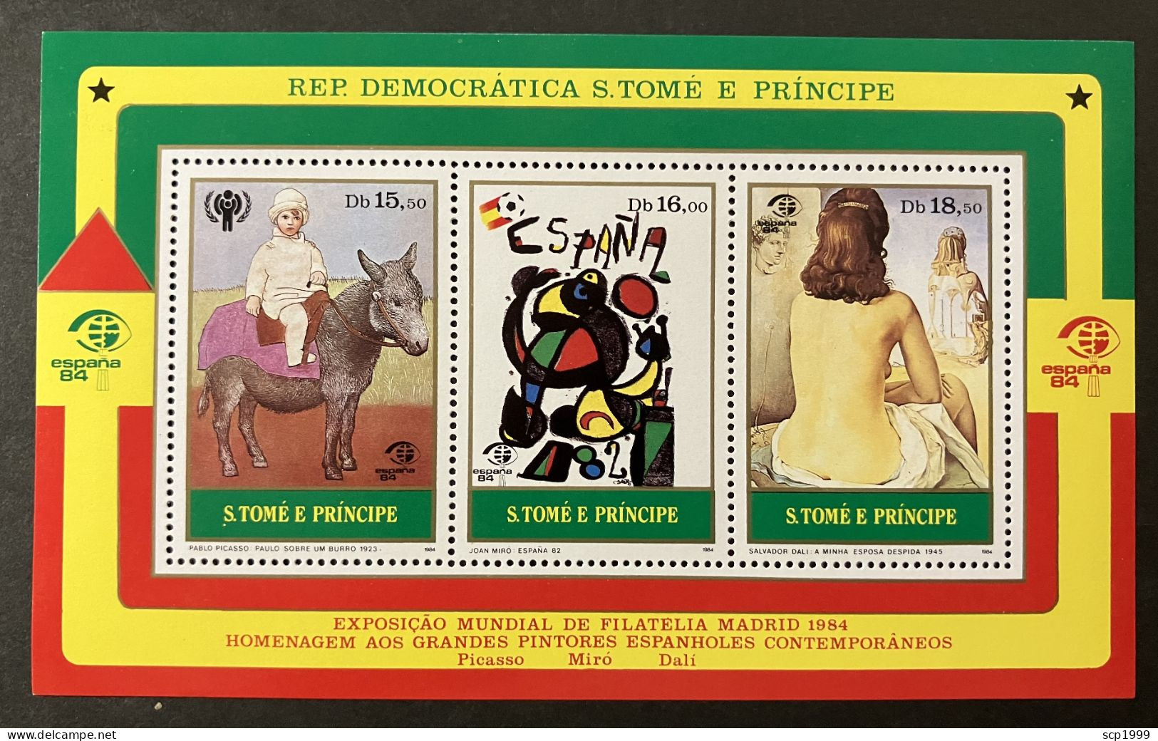 São Tomé & Príncipe 1984 - World Philatelic Exhibition Madrid, Paintings S/S MNH - Sao Tome Et Principe