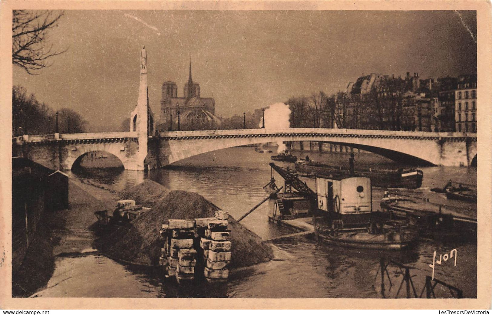 FRANCE - Paris En Flanant - Les Bords De La Seine Au Pont De La Tournelle - Pont - Bateau - Carte Postale Ancienne - Puentes