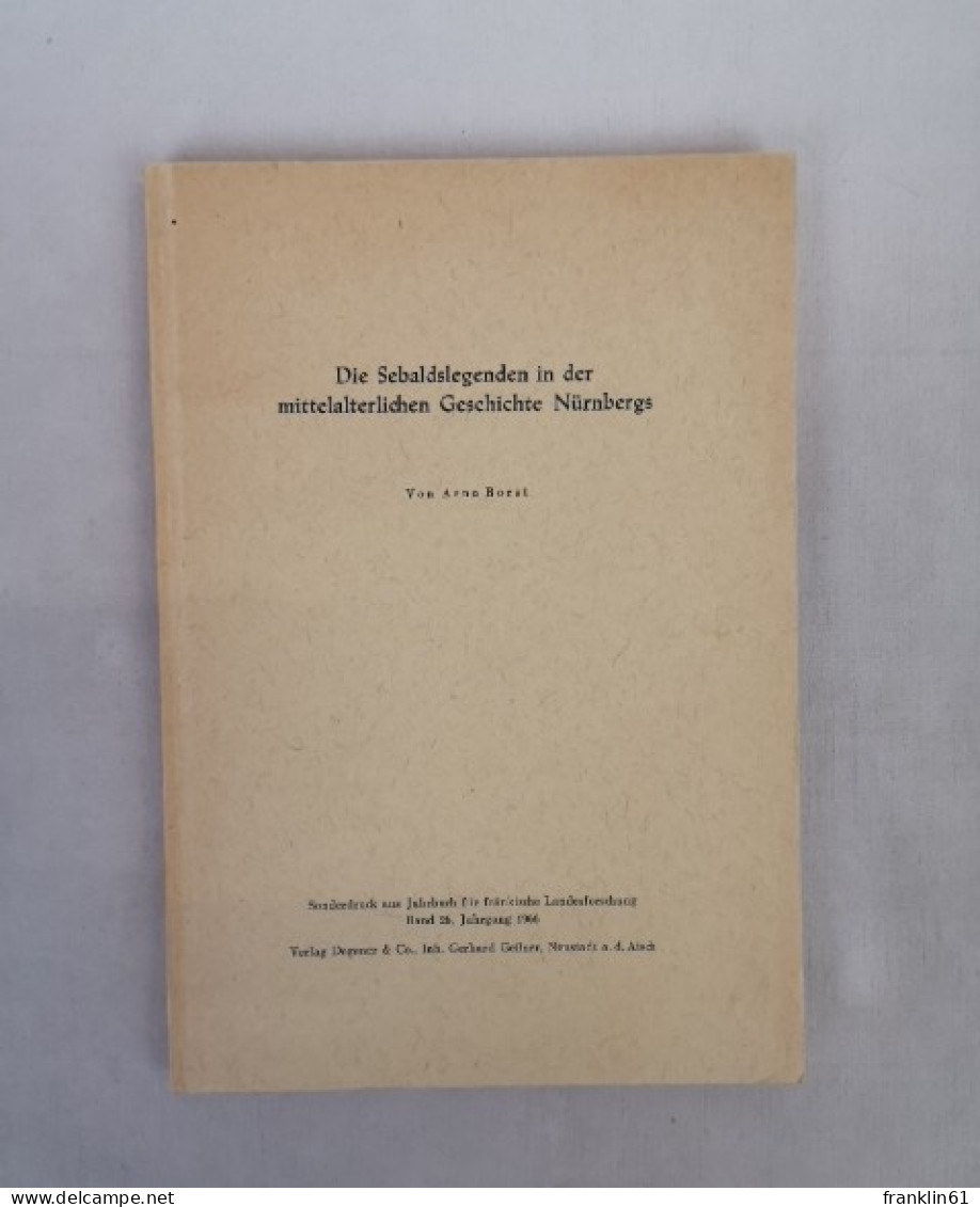 Die Sebaldslegenden In Der Mittelalterlichen Geschichte Nürnbergs. - 4. 1789-1914