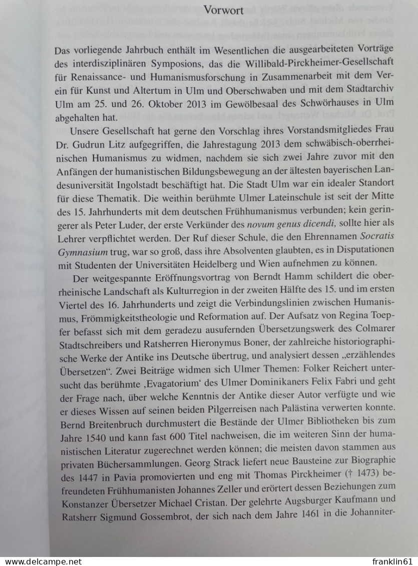 Humanismus Im Deutschen Südwesten : Akten Des Gemeinsam Mit Dem Verein Für Kunst Und Altertum In Ulm Und Obe - 4. Neuzeit (1789-1914)