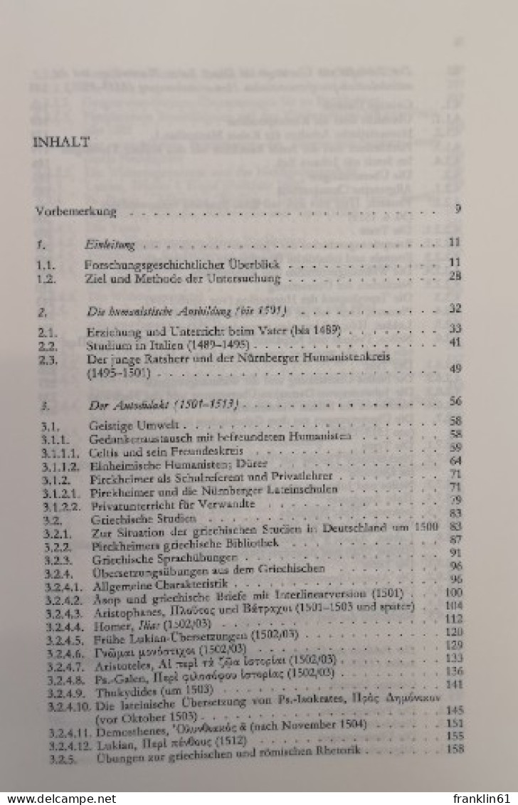 Willibald Pirckheimer. Griechischer Humanismus In Deutschland. - 4. Neuzeit (1789-1914)